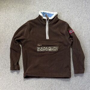Napapijri Dark Brown Zip-Up Sweater